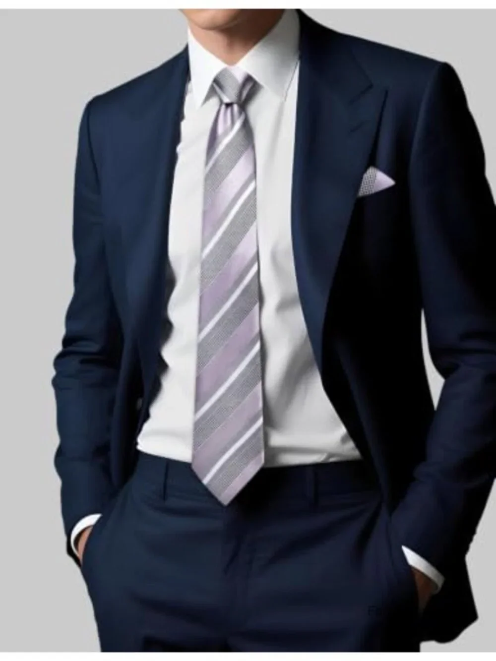 Silk Blend Tie and Pocket Square Set with Gift Box, Formal Accessories for Men